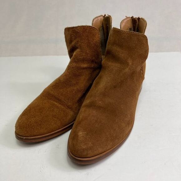 Steve Madden Boots Womens 8M Raisie Brown Suede Leather Back Zip Ankle - Picture 9 of 10